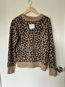 AEO American Eagle Women's Cheetah Print Sweater Size X-Small Oversized NWT - Picture 1 of 10