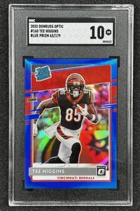 2020 Donruss Optic Tee Higgins Blue Prizm /179 Rated Rookie #160 SGC 10 Bengals - Foto 1 di 4