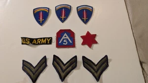 Lot of 9 WWII & Vintage US Army Patches, 5th Italy, 6th DIv , Europe Stripes - Picture 1 of 2