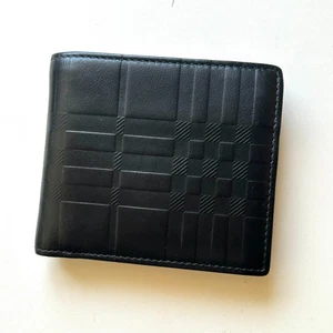 Cartera plegable de cuero auténtico BURBERRY negra excelente estado - Imagen 1 de 9