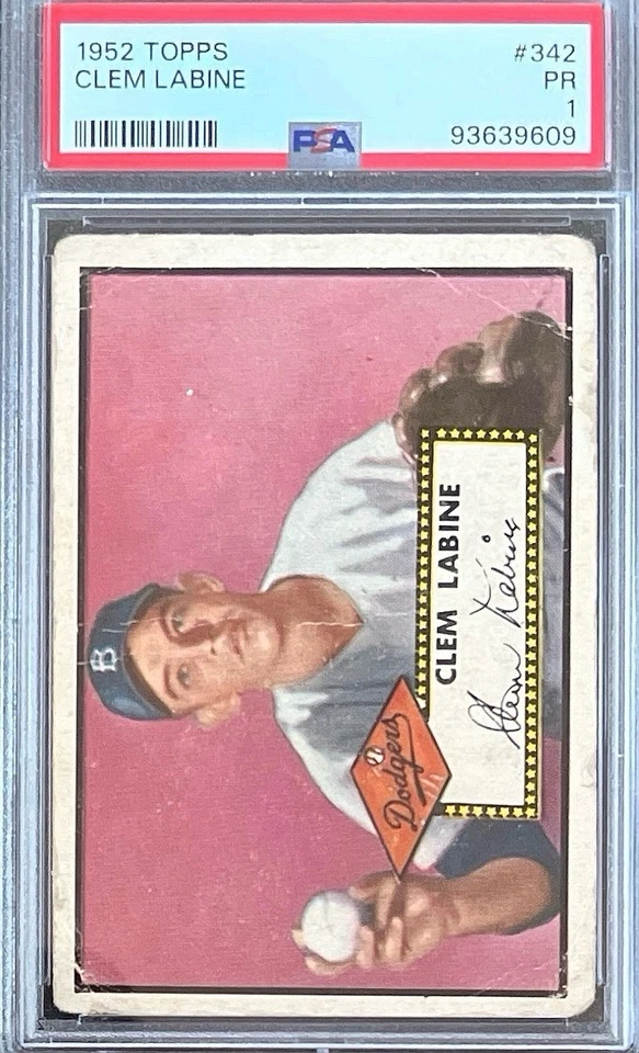 1952 Topps - #342 Clem Labine - PSA 1 - Image 1 of 2