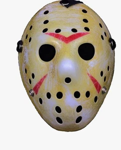 Máscara de hockey de terror Jason Halloween Cosplay amarilla - Imagen 1 de 6