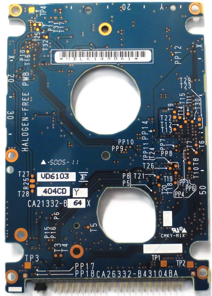 MHV2060AT PL CA06557-B35100C1 09DE6A-008300A1 (CA26332-B43104BA) 60gb IDE PCB - Image 1 of 1