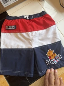 Bañador vintage Y2K Winnie The Pooh rojo blanco y azul bebé niño tigger 24M - Imagen 1 de 4