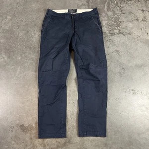 Abercrombie Fitch Chino Pants Mens 30x27 Blue Rustin Athletic Slim Stretch - Picture 1 of 19
