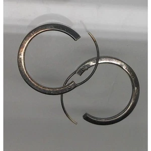 Orecchini a cerchio dormiente argento sterling 20 mm vintage patina ossidata - Foto 1 di 10