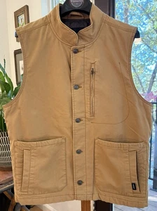 PrAna Weste Herren groß hellbraun zitternd gesteppt Canvas gefüttert Taschen Top Zustand - Bild 1 von 8