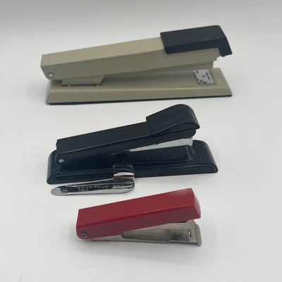vintage stapler lot bates 580 bostitch b8 rexel mini goliath - Image 1 of 4
