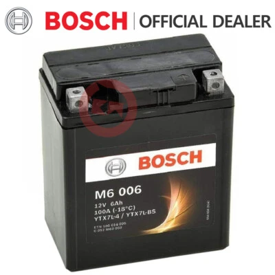 BATTERIA YTX7L-BS BOSCH M6 006 APRILIA RS4 125 / Replica E4/E5 2017-2021 - Imagem 1 de 3