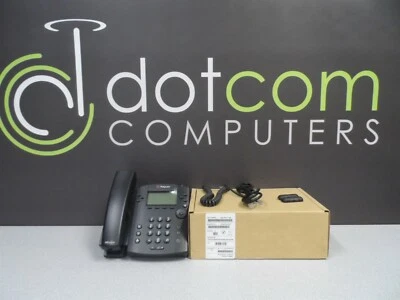 Polycom VVX310 PoE, GIG-E, Desktop Phone 2200-46161-025 With Curly Cord Ethernet - Image 1 of 4
