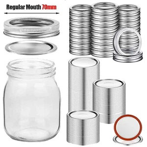 70mm Regular Mouth Canning Lids / Rings for Mason Jar Regular Canning Supplies - Picture 1 of 24