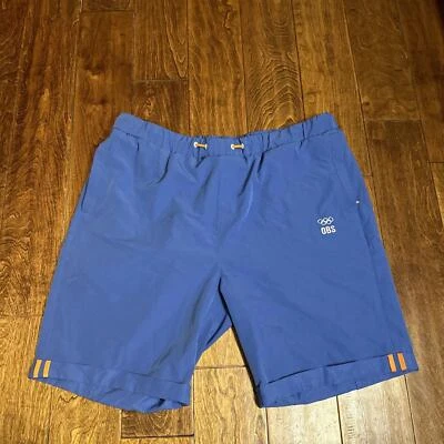 OBS Paris 2024 Athletic Shorts Men's MT Blue Stretch Cuffed Drawstring 36" Waist - Image 1 of 4