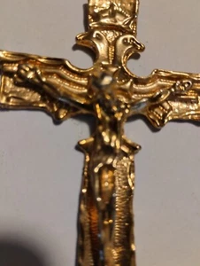 Liberty Crocifisso Pendente Metallo Dorato 1900-1910 . - Foto 1 di 8