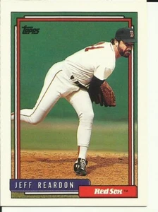 1992 TOPPS Baseball Card #182 Jeff Reardon RED SOX (RJ182-1) - Picture 1 of 2
