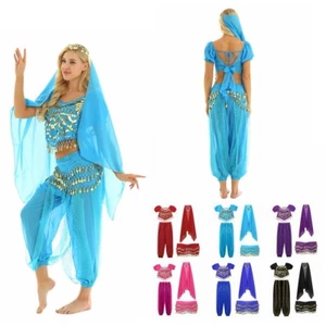 Damen Tanzbekleidung Laterne Kostüm Harem Outfit Cosplay Tanz Schal Bauch Sets - Bild 1 von 139