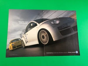 2000 2001 VOLKSWAGEN BEETLE CUP BUG VW ORIGINAL PRINT AD ADVERTISEMENT 2 PAGE - Picture 1 of 1