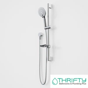 Caroma Pin Multifunction Rail Shower White & Chrome 87261W3A WELS 3, 9L/min - Picture 1 of 2