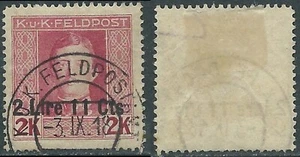 1918 OCCUPAZIONE AUSTRIACA USATO 2,11 LIRE SU 2 K - UR41-4 - Foto 1 di 1