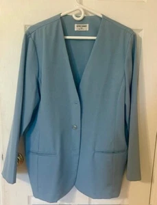 Alfred Dunner 3 piece set - Jacket, Pants and Belt - Size 14 Blue - Picture 1 of 17