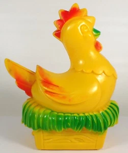 De colección 1964 IDEAL TOY CORP EE. UU. plástico duro pollo en nido sin huevos granja Pascua - Imagen 1 de 12