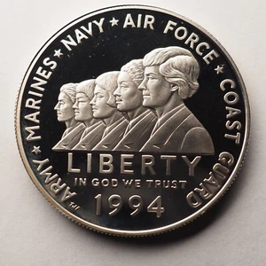 1994 P   Commemorative WOMEN IN MILITARY PROOF DOLLAR  **** CC86 - Picture 1 of 2