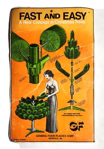 Vntg Xmas Tree ad. WHAT DOES ONE WEAR TO TRIM A TREE? General Foam Plastics Co. - Picture 1 of 6