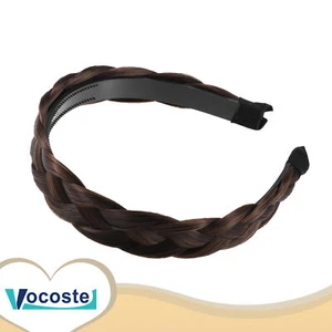 Pezzo di 1 Cerchietto Intrecciato Cerchio Capelli per Donna e Ragazza Largo 1,1" Marrone Chiaro - Foto 1 di 8