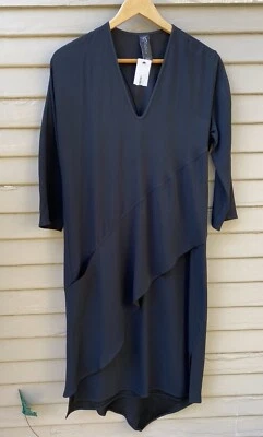 Новый с Ярлыками Zero + Maria Cornejo Sz 4 платье 3/4 рукав ацетат вискоза асимметричный - Изображение 1 из 4