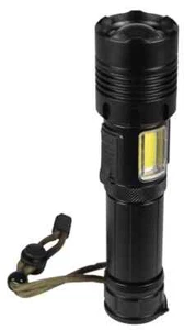 Mercury wiederaufladbare LED-Taschenlampe & Seitenwarnleuchte mit 7 Beleuchtungsmodi, schwarz - Bild 1 von 6