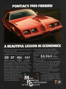 1980 Pontiac Firebird "A Beautiful Lesson" Original Color Ad - Picture 1 of 1
