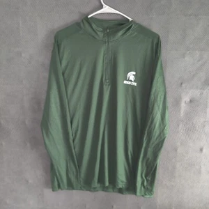 Colosseum Sweater Men Size M Michigan State Spartans 1/4 Zip Long Sleeve Green - Picture 1 of 10