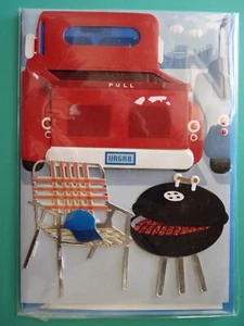 Any Occasion Greeting Card For Anyone 3D Embellished Front Tailgate Theme- Blank - Picture 1 of 3