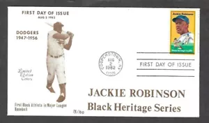 1982 #2016 Jackie Robinson baseball FDC Cooperstown Black Heritage #d cachet - Picture 1 of 1