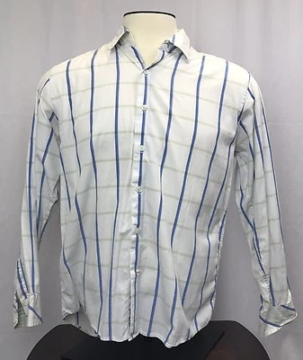 Camisa con botones NYNE para hombre manga larga a rayas talla M puño abatible mediano Foto 1 de 4
