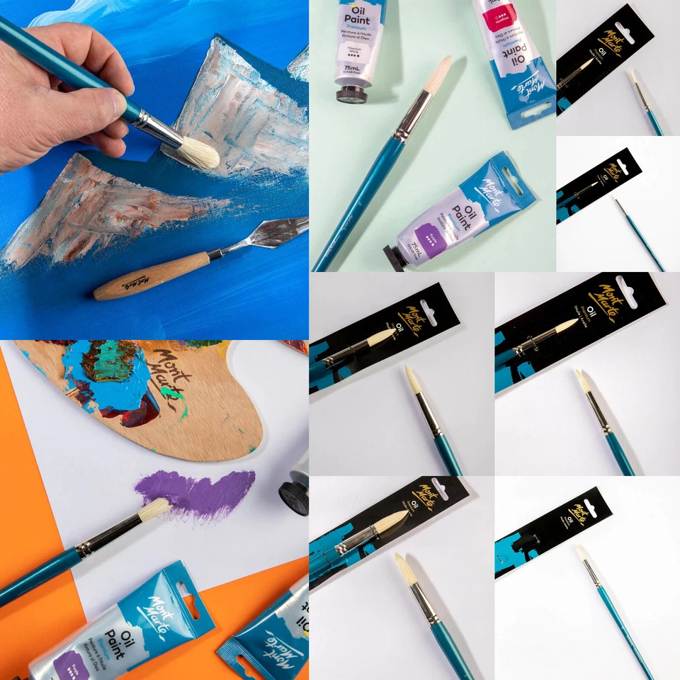 1pc Mont Marte High Quality OIL Brush Artist Paint Chungking Round Brush - image 1 of 1