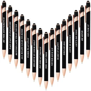 15 Pcs Retractable Inspirational Ballpoint Pens Blank Ink Motivational Pens - Picture 1 of 6