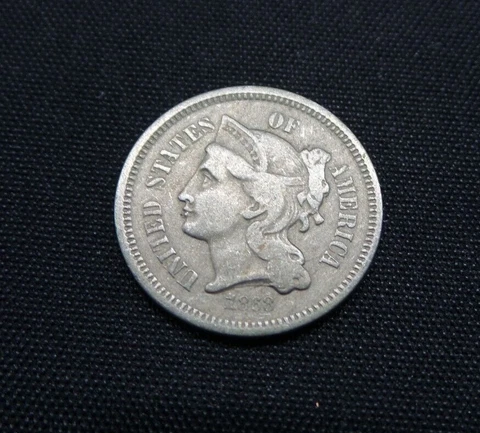 1868 U.S. Nickel 3 Cent 3c Piece - B1005 Cover