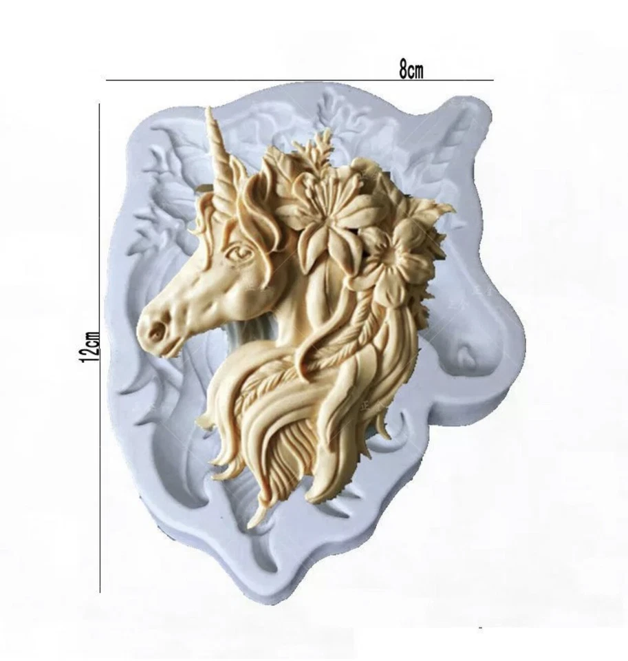 Molde de silicona para flores unicornio chocolate jabón de fondant Sugarcraft resina de arcilla Foto 1 de 1