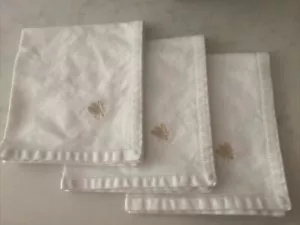 Lot of 3 The White House Linens 100% Cotton Embroidered Bee Dinner Napkins Italy - Picture 1 of 7