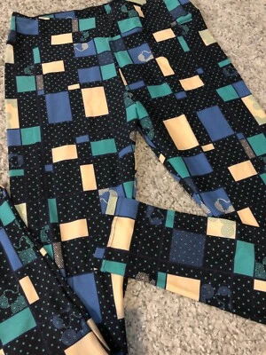 LuLaRoe Disney TC Leggings Minnie Mickey Negro Lunares Patchwork Micro #3072 Foto 1 de 4