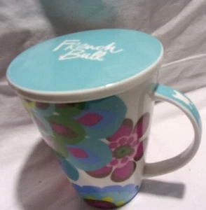 French Bull FLORAL Mug With Lid DESIGNED IN NEW YORK - Picture 1 of 10