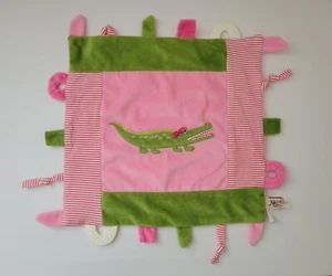 Maison Chic Alligator Crocodile Lovey Pink Green Teether Soother Baby Security - Picture 1 of 9