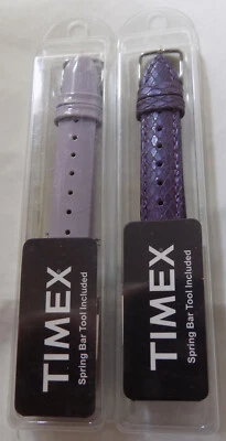 2 for 1  (1 Lavender, 1 Purple) Timex Leather 16mm Watch Band Silver Buckle - Image 1 of 4
