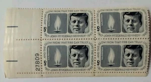 5¢ John Fitzgerald Kennedy Plattenblock - Bild 1 von 2