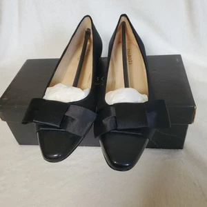 Ballerine Talbots donna nere in pelle Rea6 slip on tessuto fiocco stile classico nuove con scatola taglia 9 - Foto 1 di 6