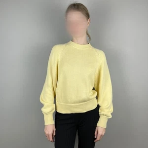 High Sport Womens Yellow Knit Cotton Crewneck Sweater – Size S - Picture 1 of 14