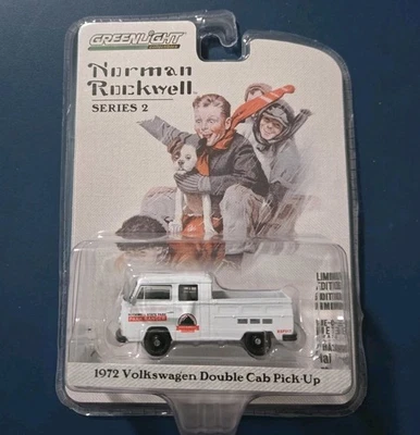 Camioneta Volkswagen Greenlight Norman Rockwell Serie 2 1972 doble cabina blanca Foto 1 de 2
