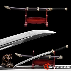 Espada afilada china KungFu 42" cola de buey Dao Damasco acero doblado madera Cumaru Saya - Imagen 1 de 16
