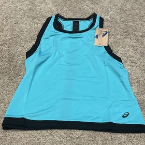 ASICS Women’s Kate Mesh Tank Top Small NWT Teal Quick Dry Running Workout - Picture 1 of 5