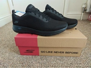 SKECHERS GO WALK JOY PARADISE WOMEN'S BLACK TRAINERS SIZE UK 7 - Picture 1 of 9